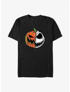 Best Sale 🎁 Disney The Nightmare Before 🎄 Christmas Pumpkin King Jack Split Face T-Shirt 💯