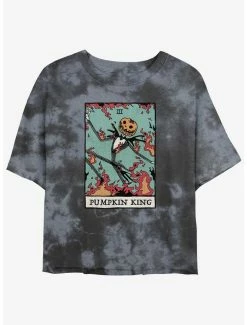 Top 10 😀 Disney The Nightmare Before 🔔 Christmas Jack Pumpkin King Card Tie-Dye 👧 Girls Crop T-Shirt ✨