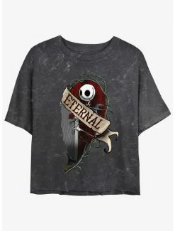 Hot Sale 🎉 Disney The Nightmare Before 🎄 Christmas Jack Eternally Mineral Wash 👧 Girls Crop T-Shirt 😍