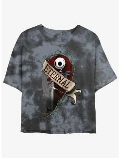 Coupon ✨ Disney The Nightmare Before 🎁 Christmas Jack Eternally Tie-Dye 👧 Girls Crop T-Shirt 🥰