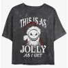 Buy 🛒 Disney The Nightmare Before 🎄 Christmas Jolly Santa Jack Mineral Wash 👧 Girls Crop T-Shirt 🎉