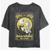 Hot Sale 🧨 Disney The Nightmare Before 🎁 Christmas The Lovers Tarot Card Mineral Wash 👧 Girls Crop T-Shirt 🤩