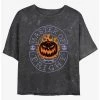 Hot Sale 😀 Disney The Nightmare Before 🎄 Christmas Master of Fright Mineral Wash 👧 Girls Crop T-Shirt 😀