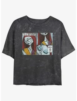 Cheapest 👏 Disney The Nightmare Before 🎄 Christmas Sally Comic Mineral Wash 👧 Girls Crop T-Shirt 🌟