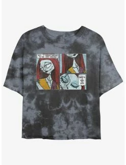 Hot Sale 🔥 Disney The Nightmare Before 🔔 Christmas Sally Comic Tie-Dye 👧 Girls Crop T-Shirt ✨