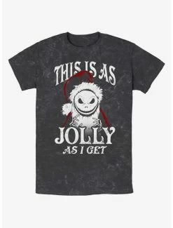 Deals 👍 Disney The Nightmare Before 🔔 Christmas Jolly Santa Jack Mineral Wash T-Shirt 🎉