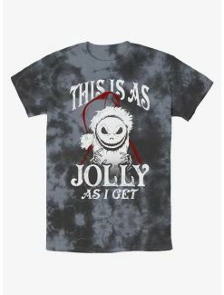 Outlet 🧨 Disney The Nightmare Before 🎁 Christmas Jolly Santa Jack Tie-Dye T-Shirt ✨