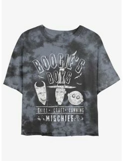 Brand new 💯 Disney The Nightmare Before 🔔 Christmas Boogie's Boys Tie-Dye 👧 Girls Crop T-Shirt 🤩
