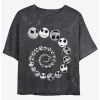 Flash Sale 🎉 Disney The Nightmare Before 🎄 Christmas Jack Emotions Spiraling Mineral Wash 👧 Girls Crop T-Shirt ❤️