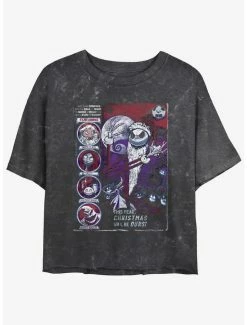 Cheapest 😍 Disney The Nightmare Before ❄ Christmas First Nightmare Mineral Wash 👧 Girls Crop T-Shirt 🎉