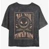 Coupon ❤️ Disney The Nightmare Before 🎁 Christmas Hail Jack The Pumpkin King Mineral Wash 👧 Girls Crop T-Shirt ❤️