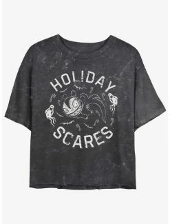 Brand new 🧨 Disney The Nightmare Before 🎄 Christmas Holiday Scares Vampire Teddy Mineral Wash 👧 Girls Crop T-Shirt 🛒
