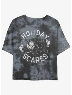 Promo 🔔 Disney The Nightmare Before 🎁 Christmas Holiday Scares Vampire Teddy Tie-Dye 👧 Girls Crop T-Shirt ⌛