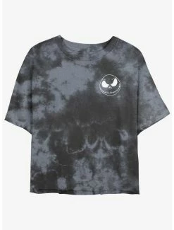 Wholesale 👍 Disney The Nightmare Before 🔔 Christmas Jack Skellington Pocket Tie-Dye 👧 Girls Crop T-Shirt 🛒