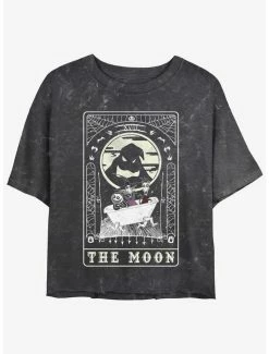 Top 10 🎉 Disney The Nightmare Before 🎁 Christmas The Moon Tarot Card Mineral Wash 👧 Girls Crop T-Shirt 🛒