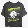 Hot Sale ✨ Disney The Nightmare Before 🔔 Christmas Moonlit Jack Skellington Mineral Wash 👧 Girls Crop T-Shirt 🌟