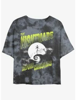 Best deal ✔️ Disney The Nightmare Before 🔔 Christmas Moonlit Jack Skellington Tie-Dye 👧 Girls Crop T-Shirt 💯