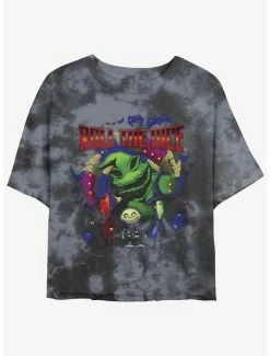 Budget 🧨 Disney The Nightmare Before 🎅 Christmas Oogie Boogie Dice Tie-Dye 👧 Girls Crop T-Shirt 🎉
