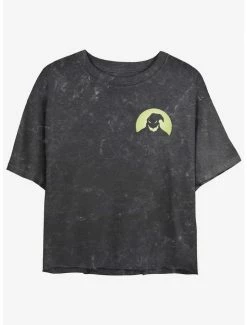 Deals 💯 Disney The Nightmare Before 🔔 Christmas Oogie Boogie Pocket Mineral Wash 👧 Girls Crop T-Shirt ⌛