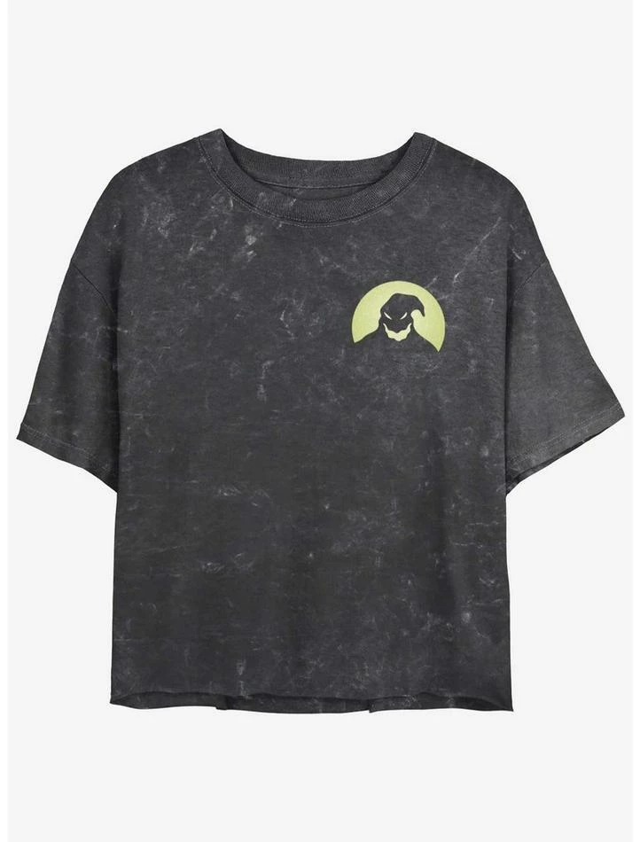Deals ๐ฏ Disney The Nightmare Before ๐ Christmas Oogie Boogie Pocket Mineral Wash ๐ง Girls Crop T-Shirt โ