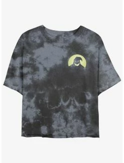 Discount ✔️ Disney The Nightmare Before 🎅 Christmas Oogie Boogie Pocket Tie-Dye 👧 Girls Crop T-Shirt 🎁