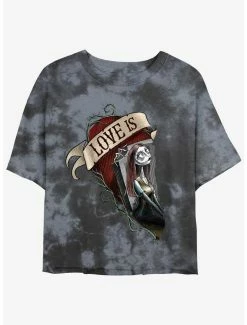 Budget 🧨 Disney The Nightmare Before 🎅 Christmas Sally Loves Tie-Dye 👧 Girls Crop T-Shirt 👍