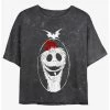 Budget ❤️ Disney The Nightmare Before 🔔 Christmas Santa Jack Mineral Wash 👧 Girls Crop T-Shirt ✔️