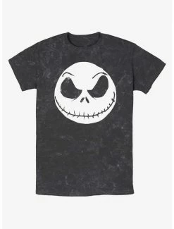 Coupon ⌛ Disney The Nightmare Before 🎄 Christmas Big Face Jack Mineral Wash T-Shirt 🔔