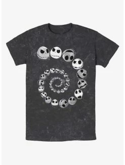 Buy ✨ Disney The Nightmare Before 🎁 Christmas Jack Emotions Spiraling Mineral Wash T-Shirt 🤩