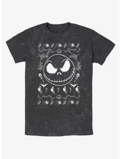 Top 10 😀 Disney The Nightmare Before ❄ Christmas Jack Spooky Icons Mineral Wash T-Shirt 🌟