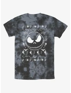 Brand new 🔥 Disney The Nightmare Before 🔔 Christmas Jack Spooky Icons Tie-Dye T-Shirt 🤩