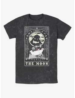 New ❤️ Disney The Nightmare Before 🎁 Christmas The Moon Tarot Card Mineral Wash T-Shirt 💯