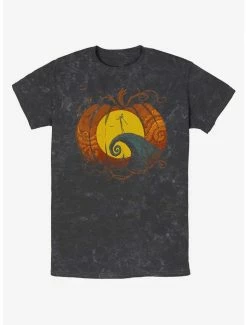 Hot Sale ✔️ Disney The Nightmare Before 🎁 Christmas Pumpkin King Lament Mineral Wash T-Shirt 🧨
