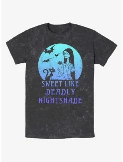 Best deal 👍 Disney The Nightmare Before 🎁 Christmas Sally Sweet Like Deadly Nightshade Mineral Wash T-Shirt 🧨