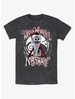 Best reviews of 🌟 Disney The Nightmare Before 🎄 Christmas Santa Jack Wonderful Nightmare Mineral Wash T-Shirt ⭐