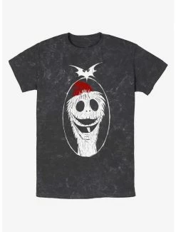 Budget 🥰 Disney The Nightmare Before ❄ Christmas Santa Jack Mineral Wash T-Shirt 🤩