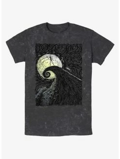 Deals 🧨 Disney The Nightmare Before 🎁 Christmas Jack On Spiral Hill Mineral Wash T-Shirt ⭐