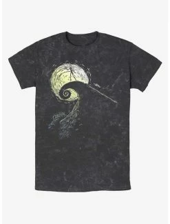 Outlet 👍 Disney The Nightmare Before 🎅 Christmas Jack On Spiral Hill Mineral Wash T-Shirt 😉