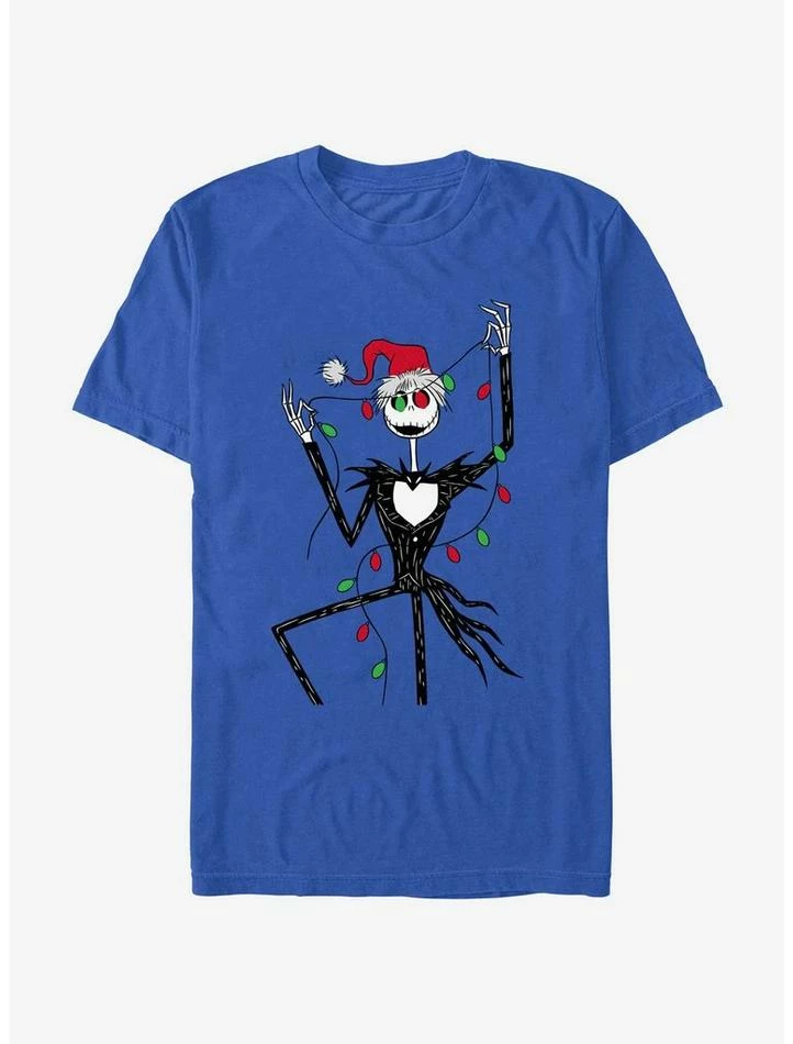 Best Sale โ Disney The Nightmare Before ๐ Christmas Santa Jack ๐ Christmas Lights T-Shirt โญ