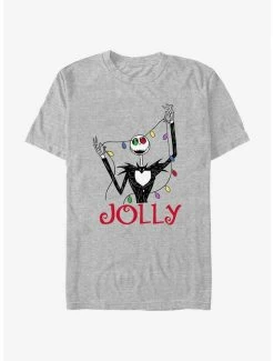 Hot Sale 🎁 Disney The Nightmare Before 🔔 Christmas Jolly Jack Lights T-Shirt 💯