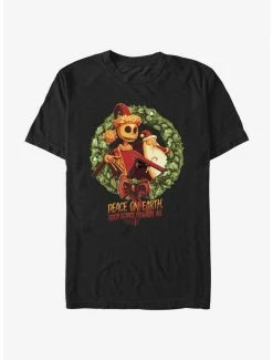 Cheapest 👏 Disney The Nightmare Before 🎄 Christmas Santa Jack Wreath T-Shirt 🔔