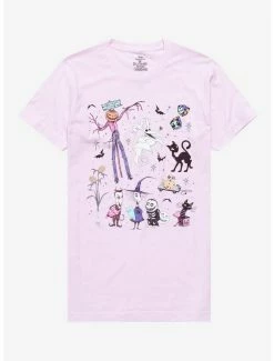 Cheap 👏 The Nightmare Before 🎁 Christmas Pink Collage Boyfriend Fit 👧 Girls T-Shirt 🎉