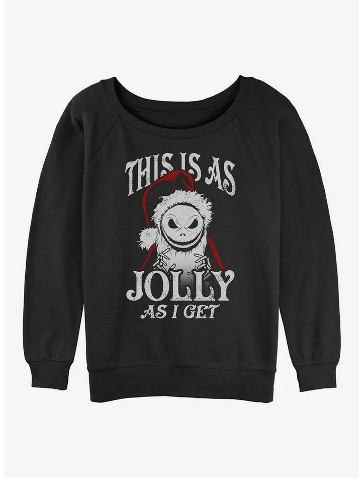 Hot Sale ๐ Disney The Nightmare Before ๐
Christmas Jolly Santa Jack ๐ง Girls Slouchy Sweatshirt ๐
