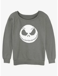 Promo 🛒 Disney The Nightmare Before 🎅 Christmas Big Face Jack 👧 Girls Slouchy Sweatshirt ✔️