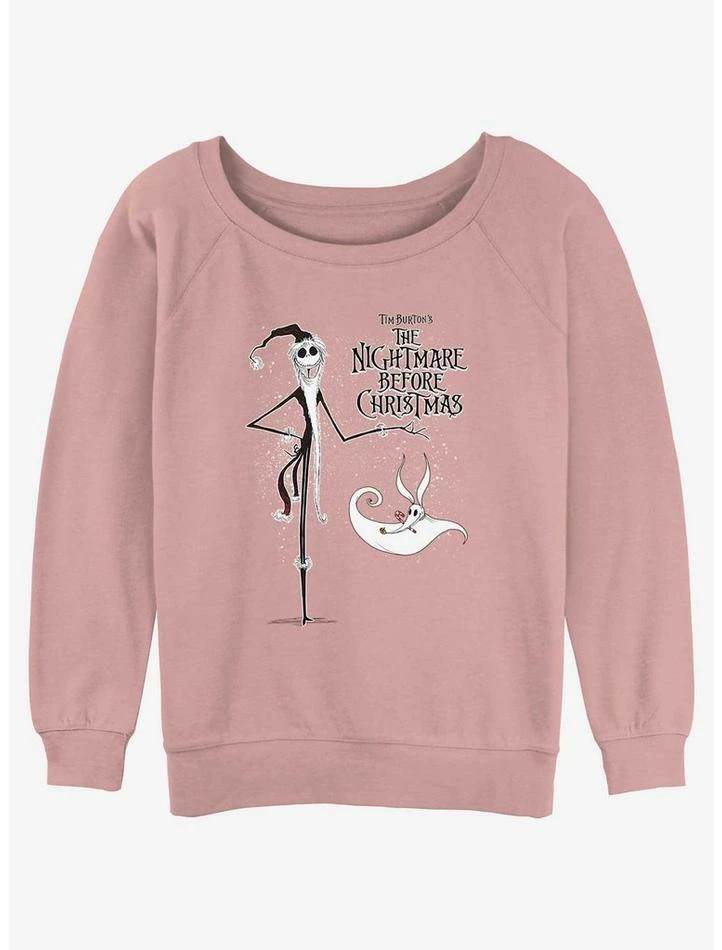 Cheap ⌛ Disney The Nightmare Before 🎅 Christmas Jack and Zero 👧 Girls Slouchy Sweatshirt 👍