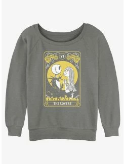 Wholesale 👍 Disney The Nightmare Before 🎄 Christmas Lovers Tarot Card 👧 Girls Slouchy Sweatshirt 😉