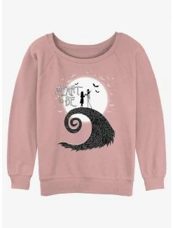 Cheap 👍 Disney The Nightmare Before 🔔 Christmas Meant To Be Jack and Sally 👧 Girls Slouchy Sweatshirt 🔥
