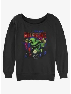 Cheapest ✨ Disney The Nightmare Before 🎄 Christmas Oogie Dice 👧 Girls Slouchy Sweatshirt 👍
