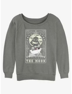 Cheapest 🎉 Disney The Nightmare Before 🎄 Christmas The Moon Tarot CardGirls Slouchy Sweatshirt 💯