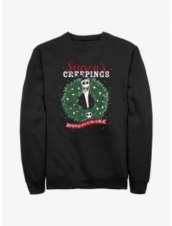 Best reviews of 🤩 Disney The Nightmare Before 🎅 Christmas Santa Jack Season's Creepings Wreath Sweatshirt 👏